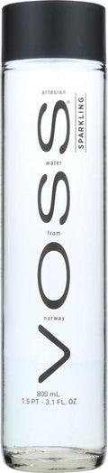Voss Artesian Sparkling Water, 800 mL Bottles, 36-Pack