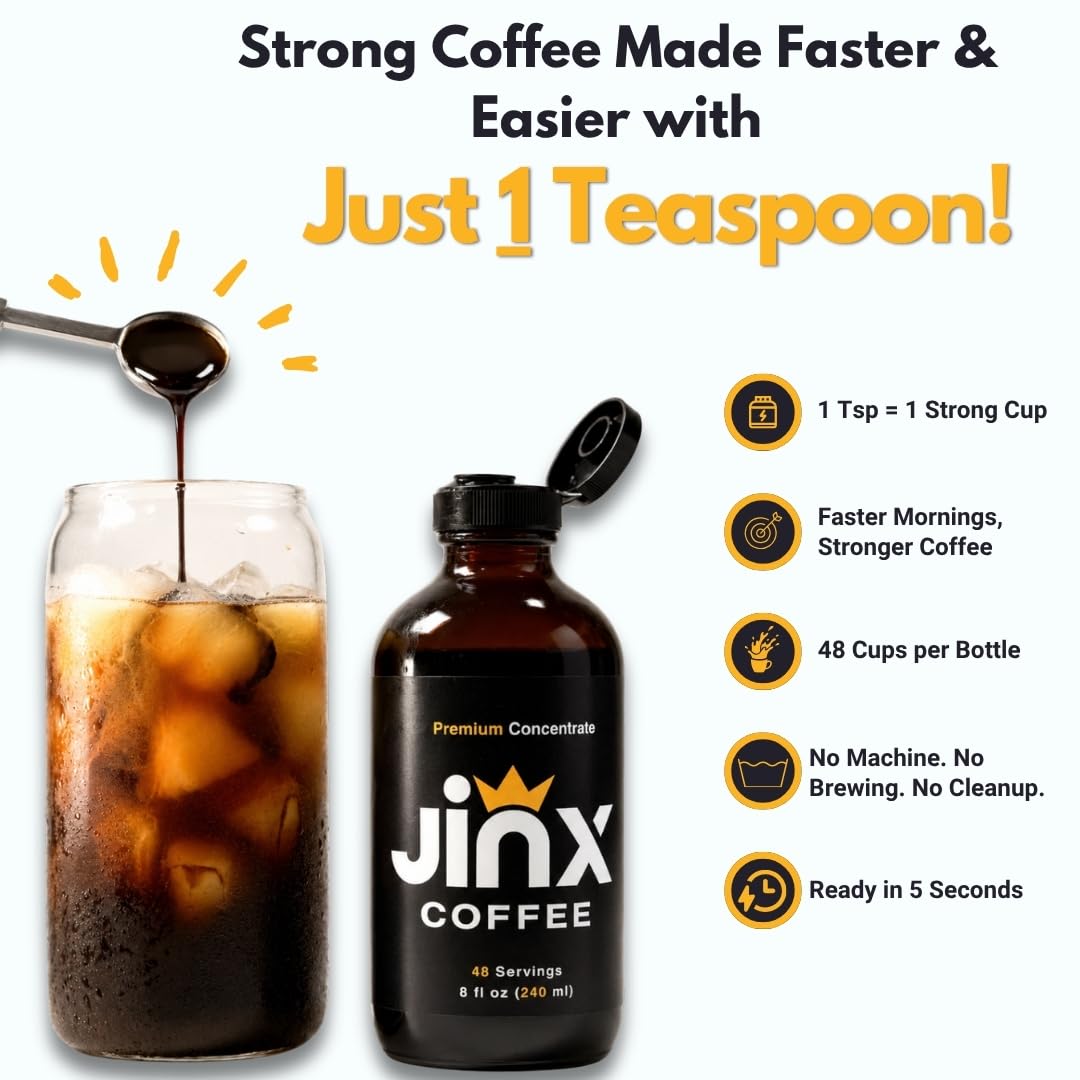 Jinx Strong Cold Brew Coffee Concentrate, 48 Servings, 2-Pack