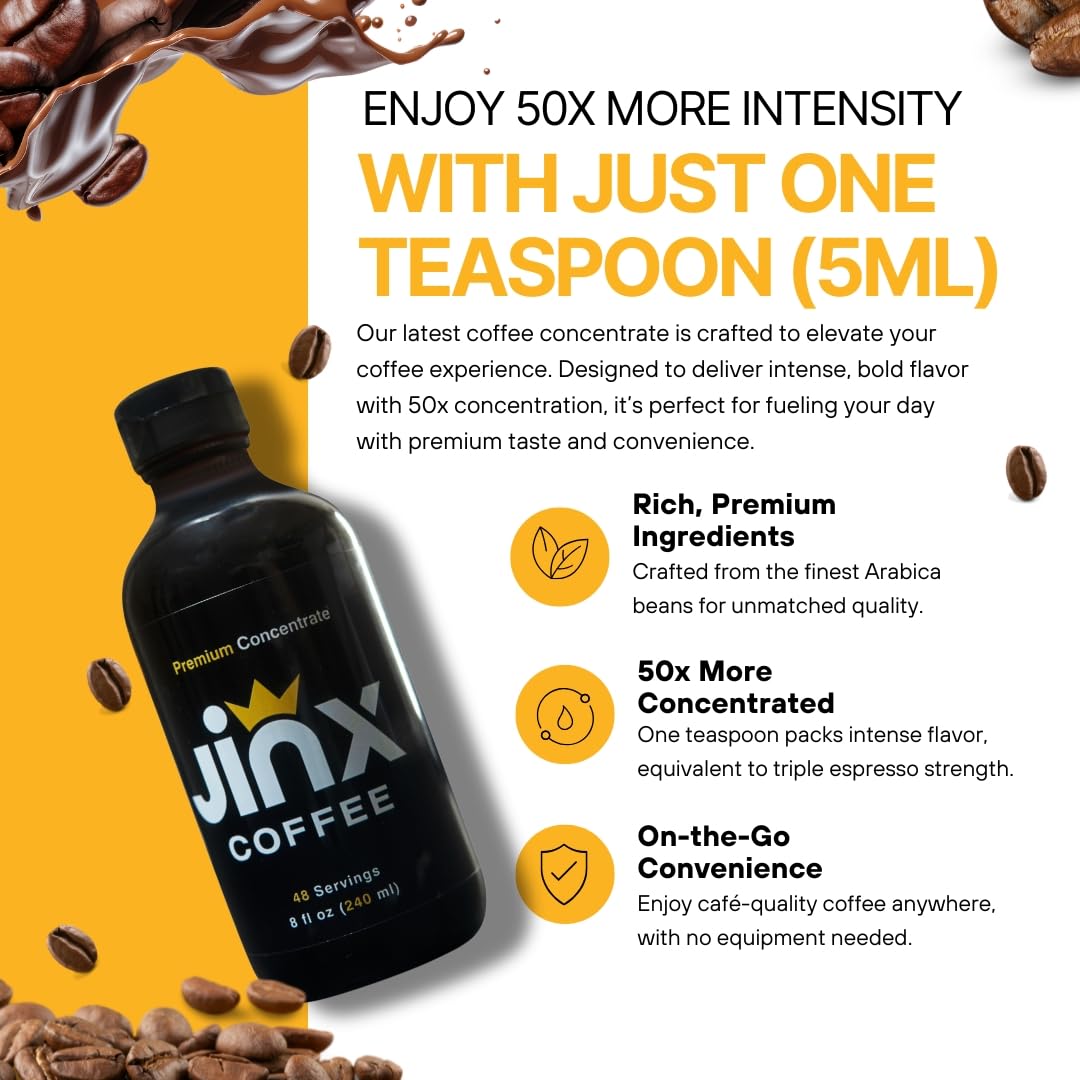 Jinx Strong Cold Brew Coffee Concentrate, 48 Servings, 2-Pack