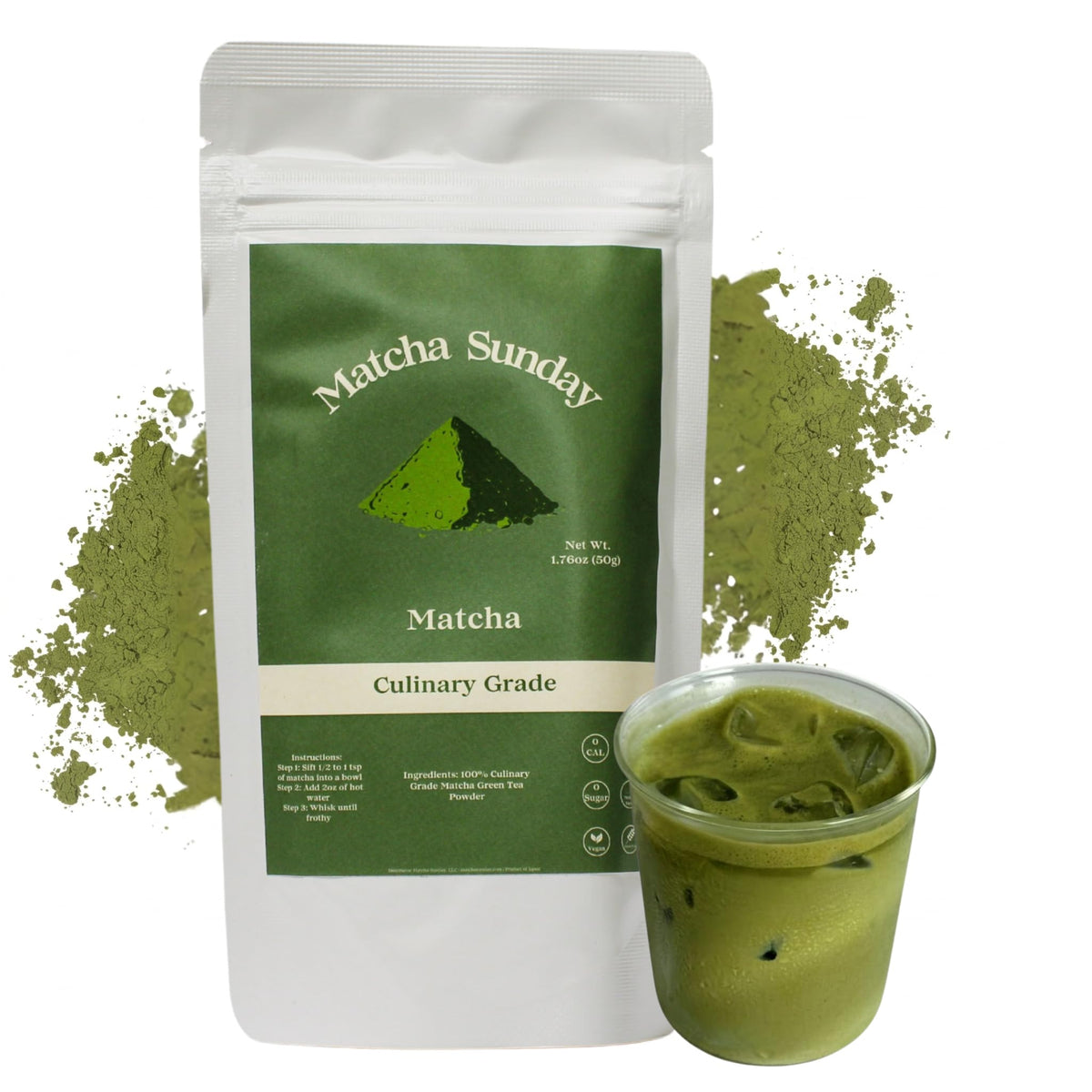 Matcha Sunday Ceremonial Grade Matcha Powder, 50g
