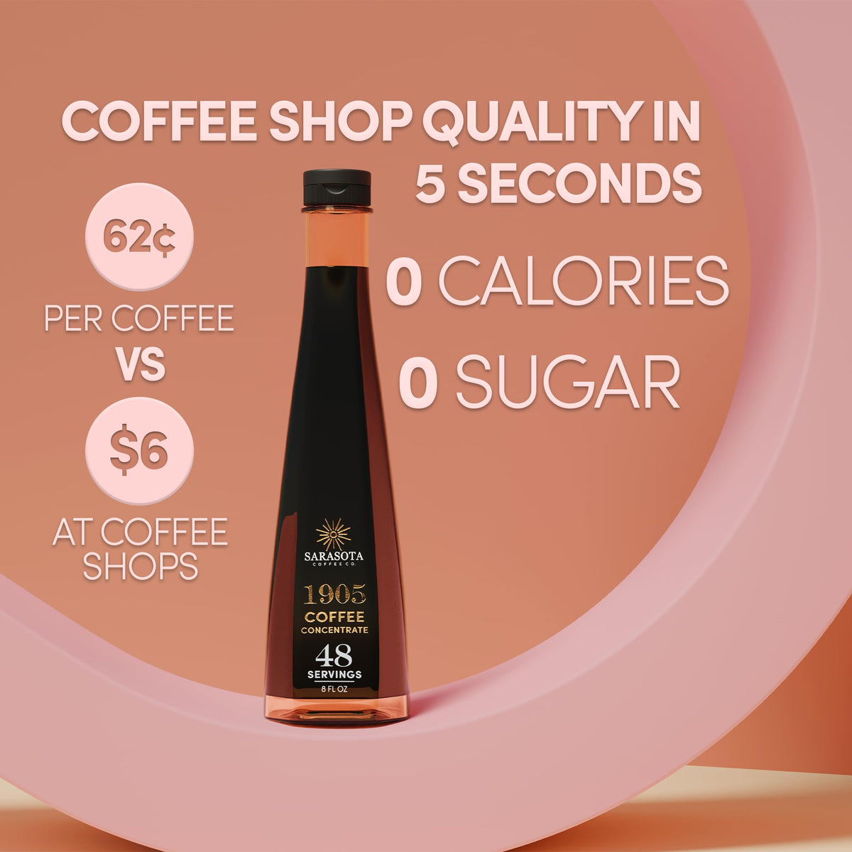 1905 Gourmet Cold Brew Coffee Concentrate, 48 Servings