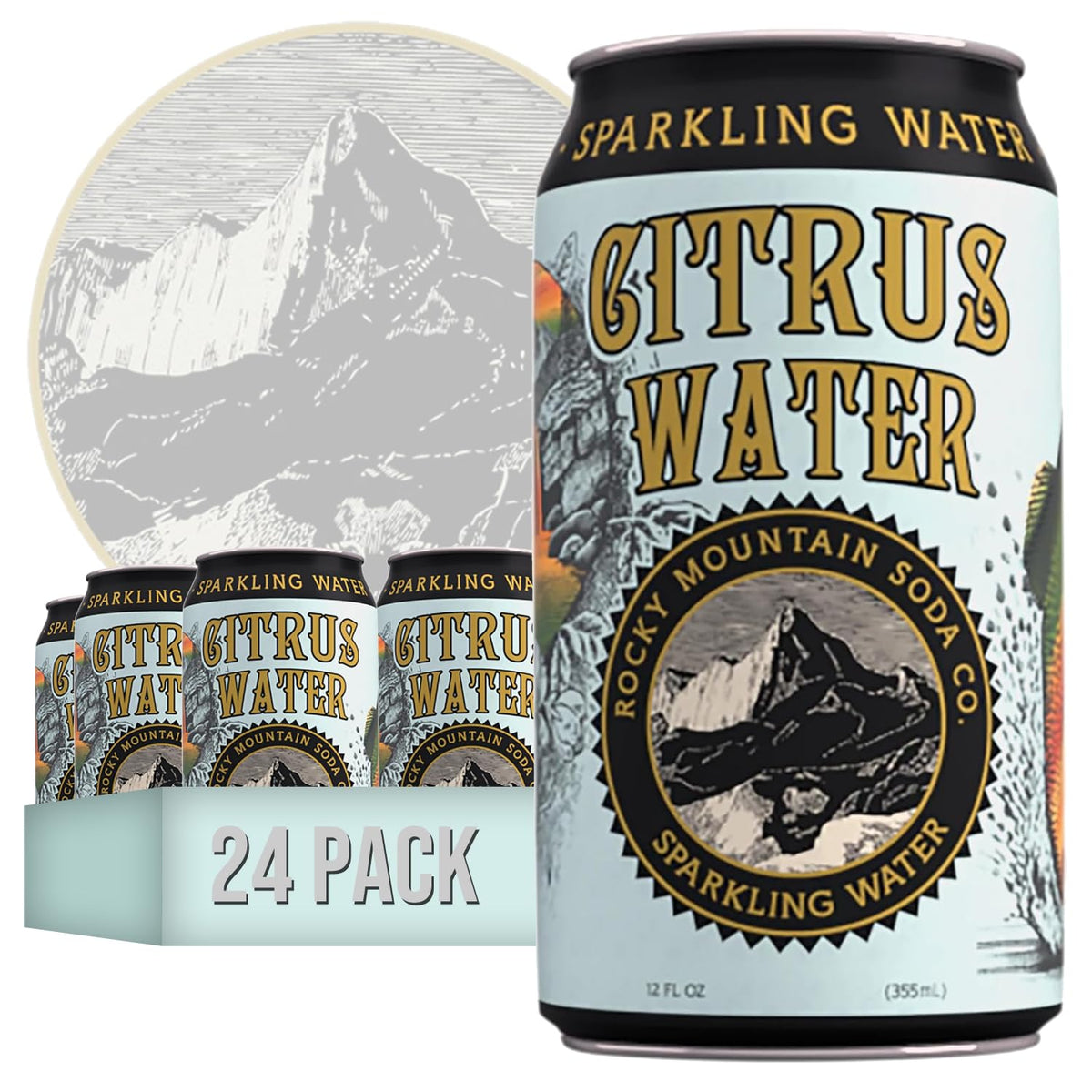 Rocky Mountain Flavored Sparkling Water, 12 oz Cans, 24-Pack