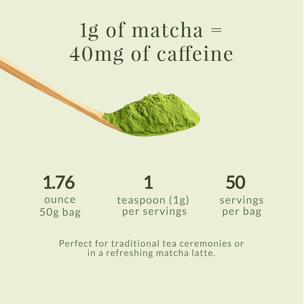 Matcha Sunday Ceremonial Grade Matcha Powder, 50g