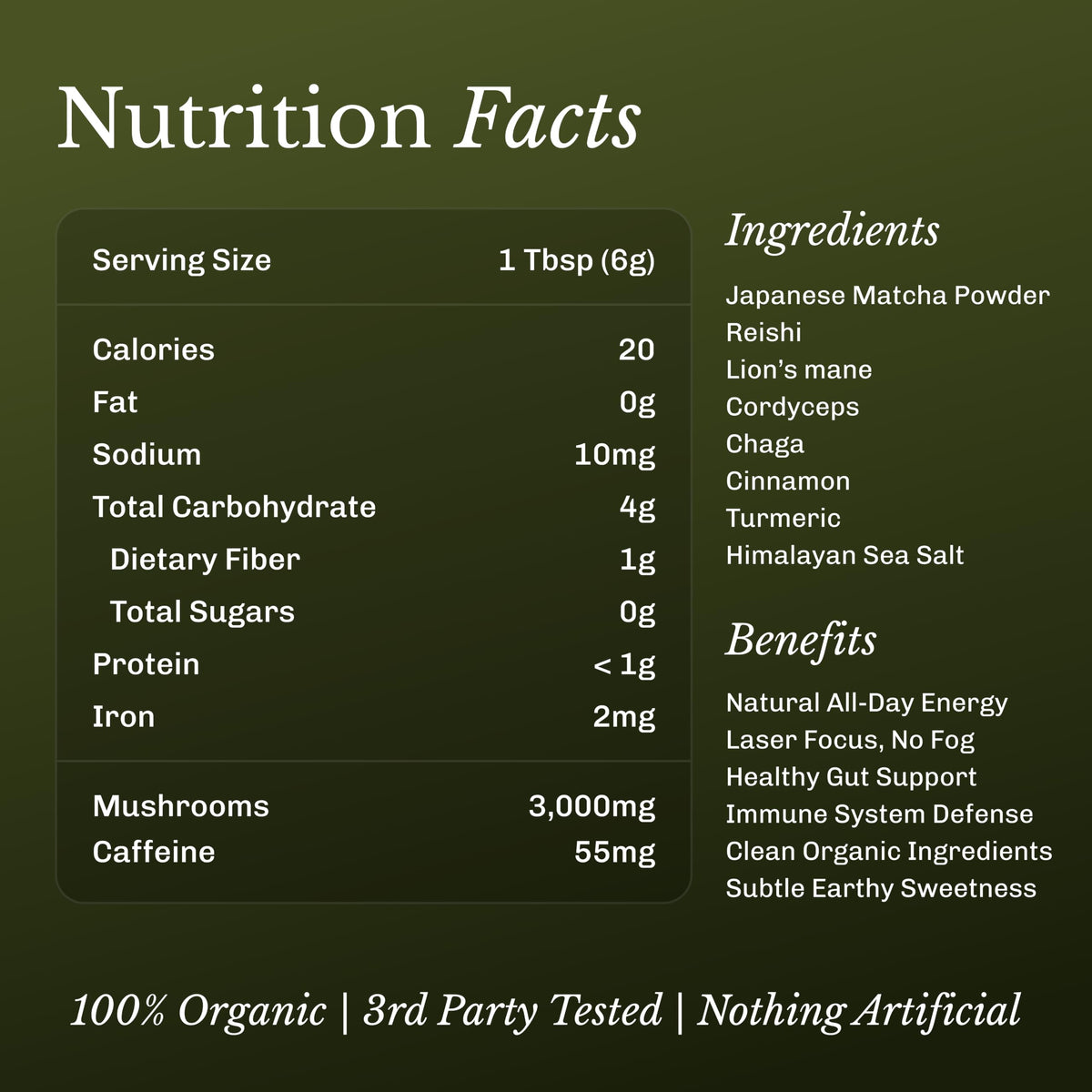 MUDWTR Organic Mushroom Matcha Powder with Adaptogens