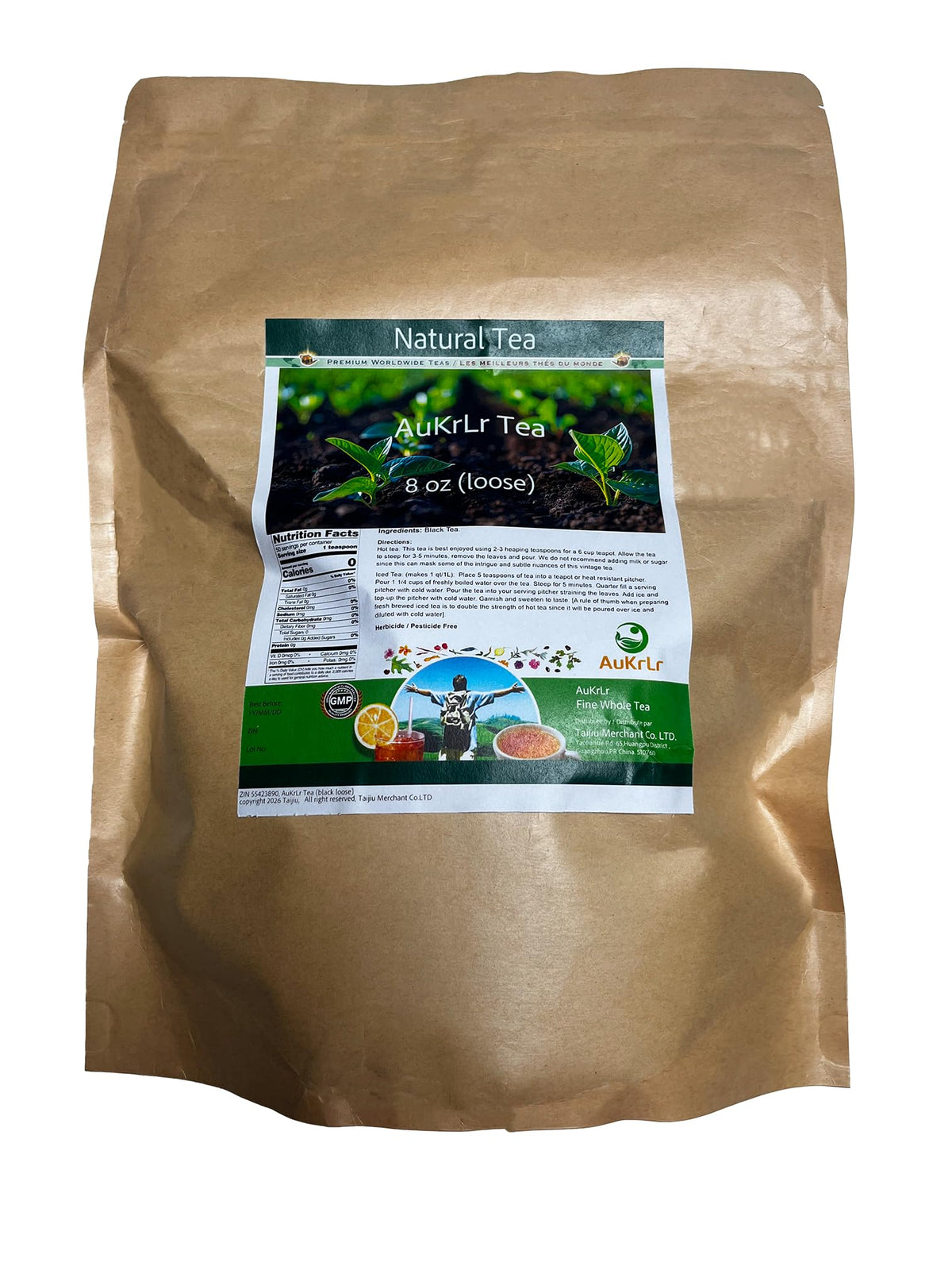 AuKrLr Premium Black Loose Leaf Tea, 8 oz Pack