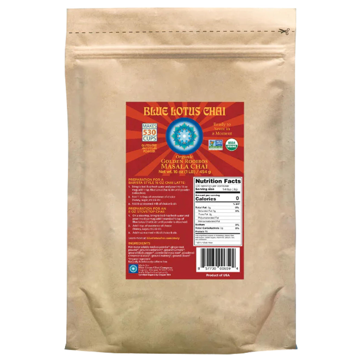 Blue Lotus Golden Masala Chai Tea Blend, Spiced Mix