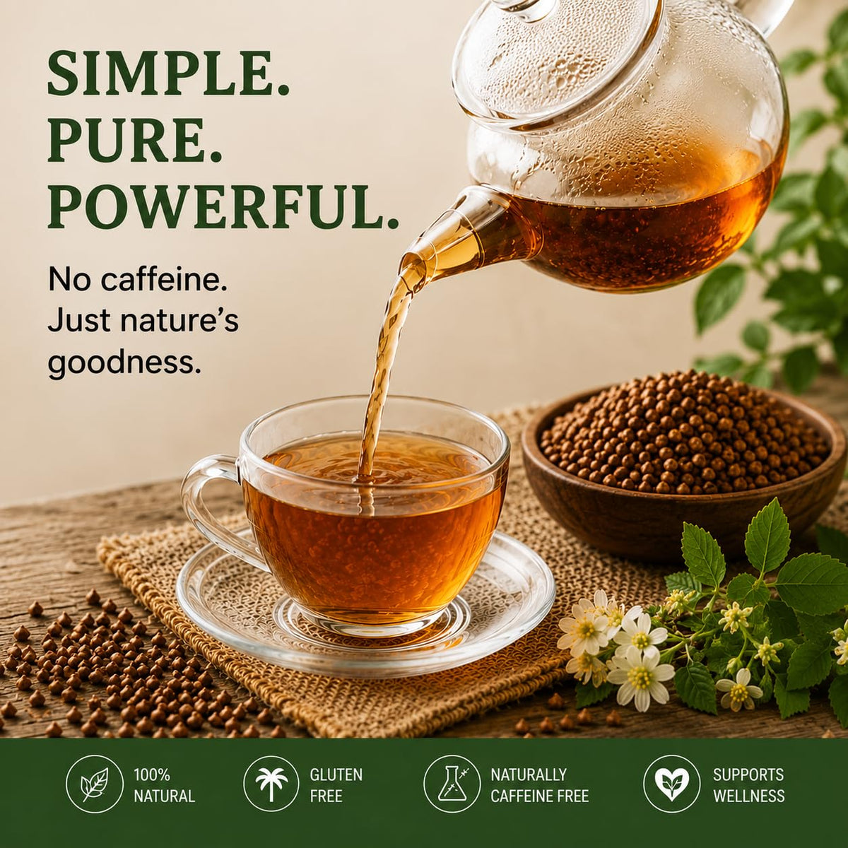 Premium Roasted Tartary Buckwheat Tea, Caffeine-Free