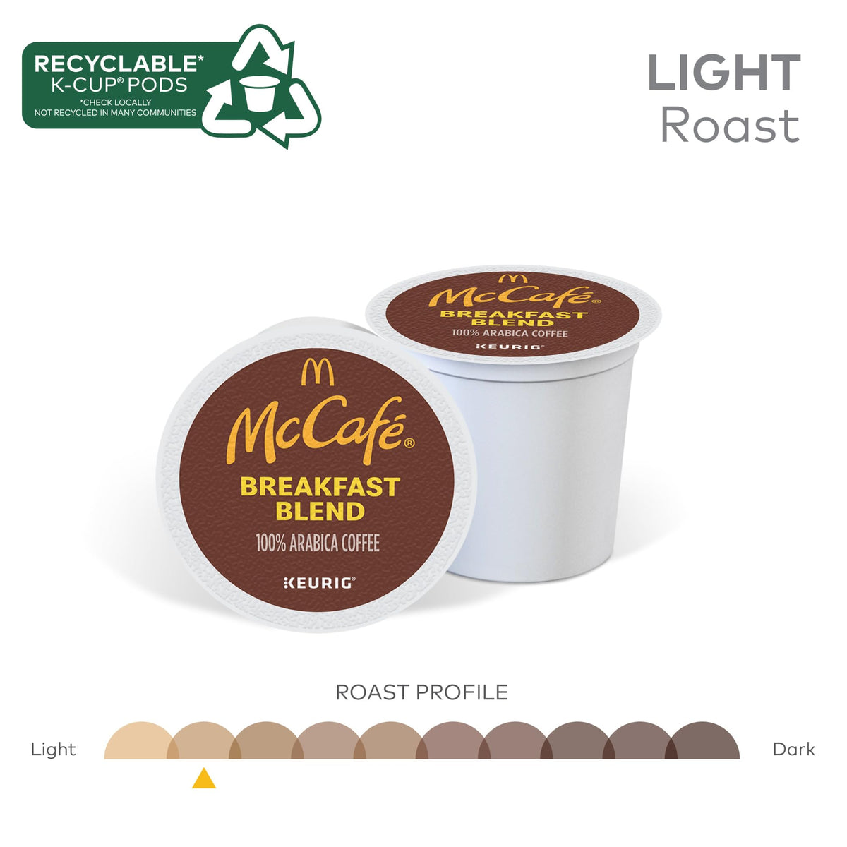 McCafe Breakfast Blend Light Roast K-Cup Pods, 96 Count