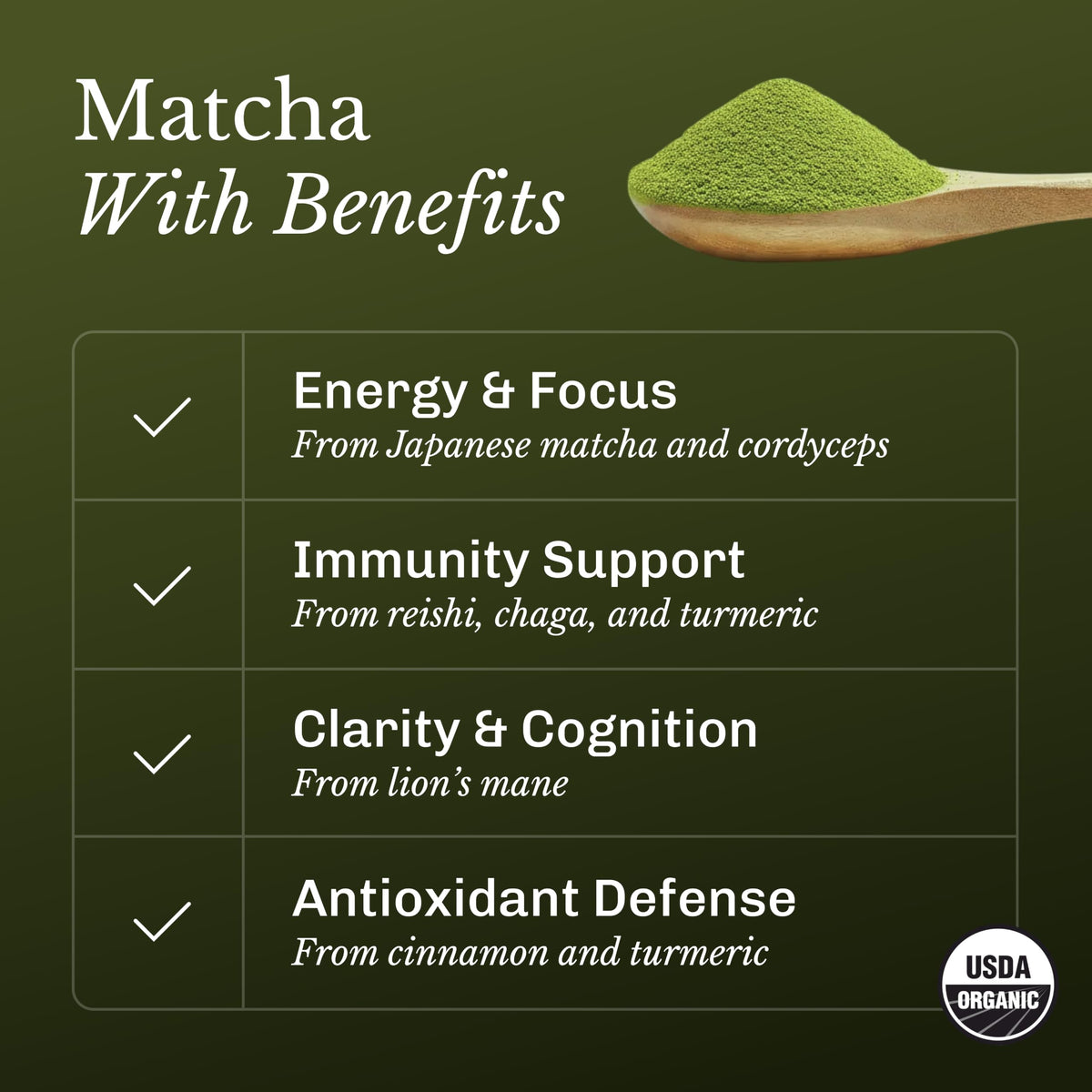 MUDWTR Organic Mushroom Matcha Powder with Adaptogens