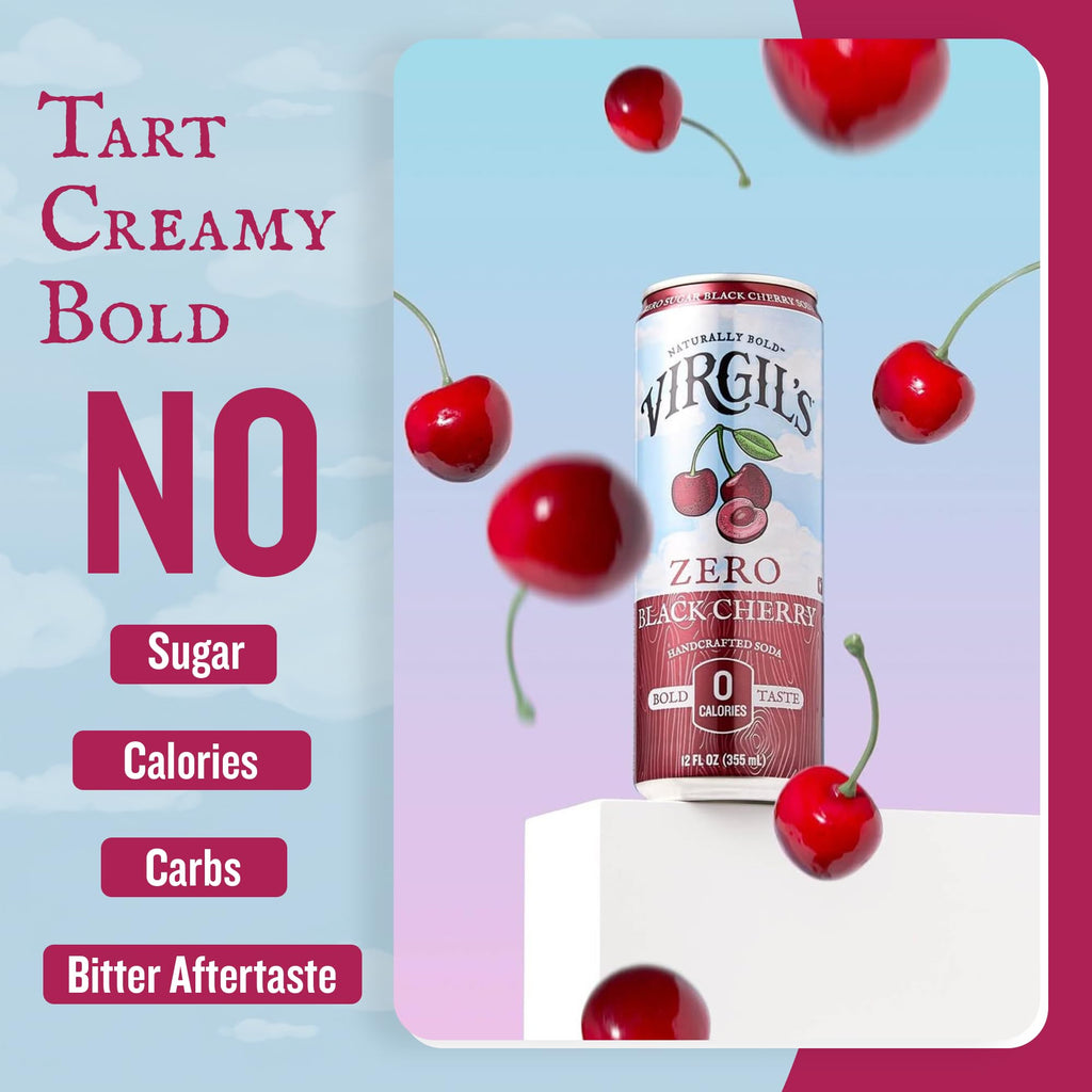 Virgil's Zero Sugar Soda Slim Cans, 24-Pack