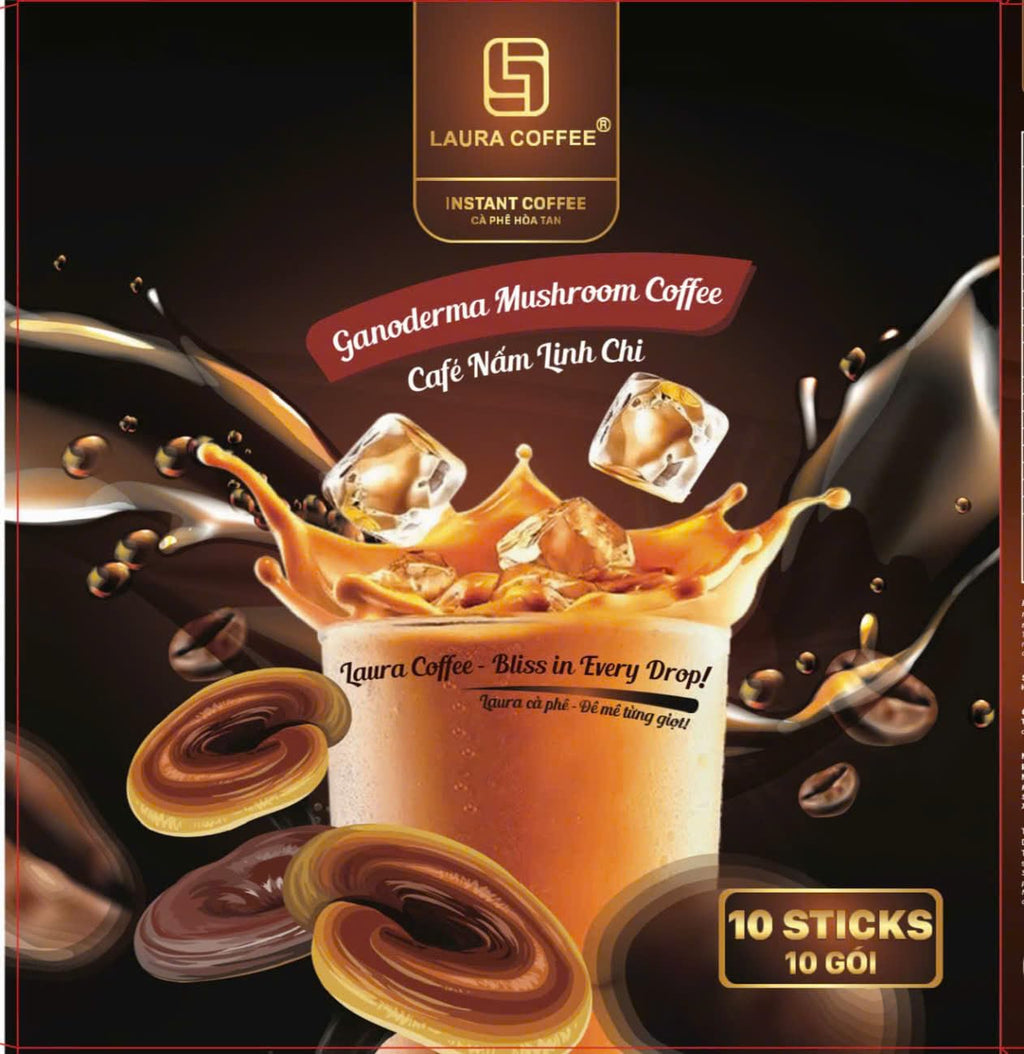 Laura Ganoderma Reishi 3-in-1 Instant Coffee Mix, 10 Sachets