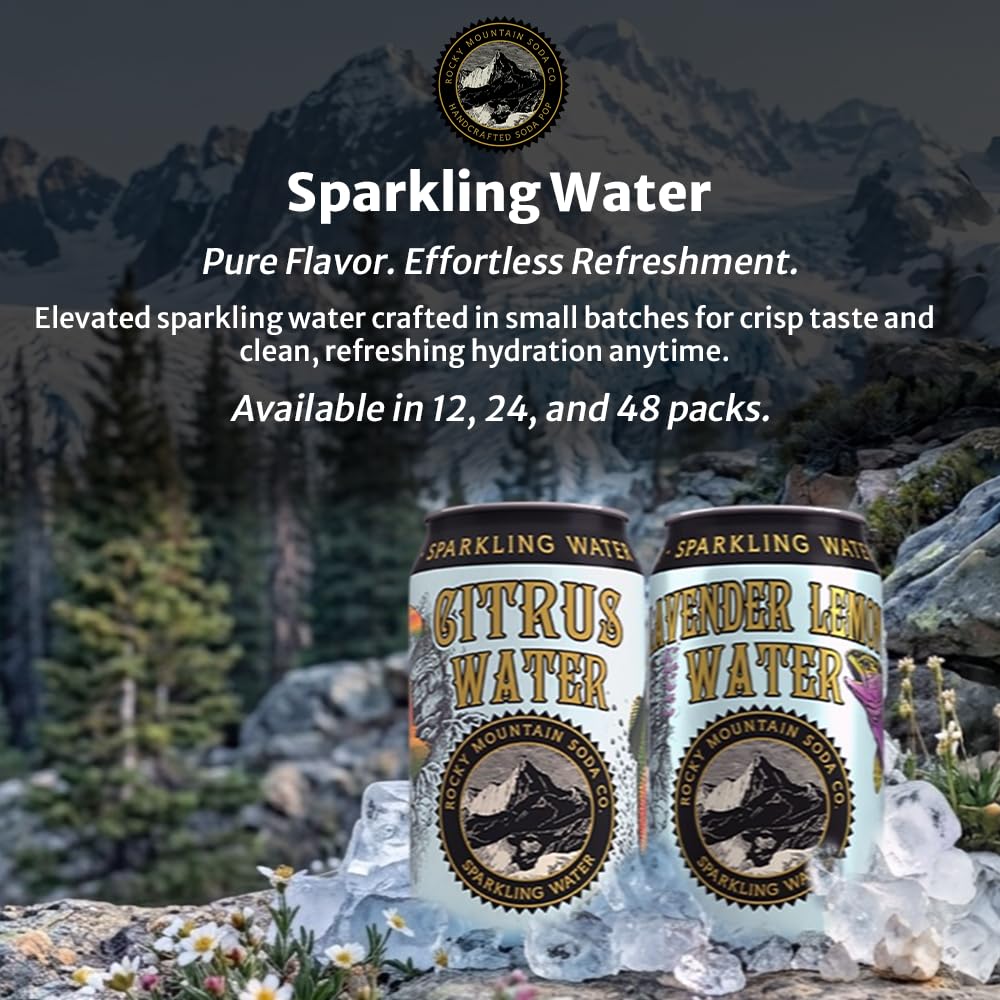 Rocky Mountain Flavored Sparkling Water, 12 oz Cans, 24-Pack