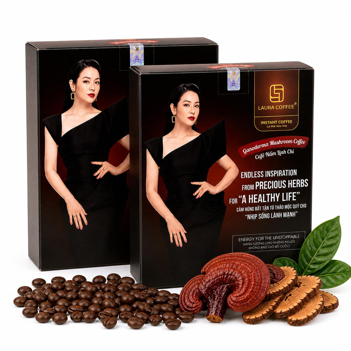 Laura Ganoderma Reishi 3-in-1 Instant Coffee Mix, 10 Sachets