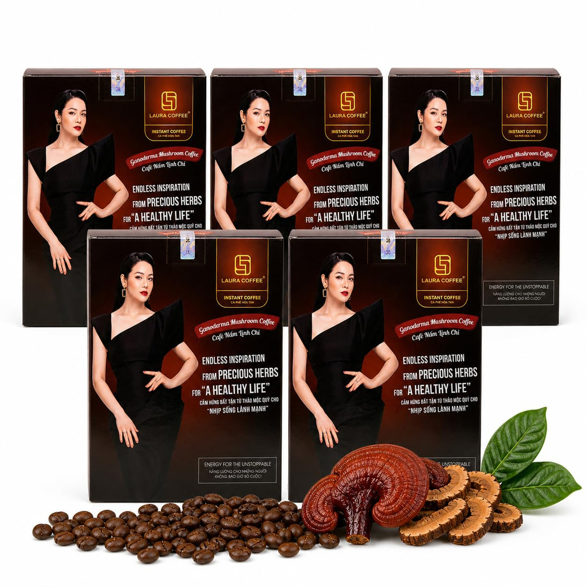 Laura Ganoderma Reishi 3-in-1 Instant Coffee Mix, 10 Sachets