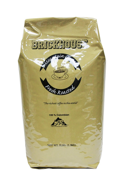 Brickhouse 100% Colombian Whole Bean Coffee, Medium Roast, 5 lb