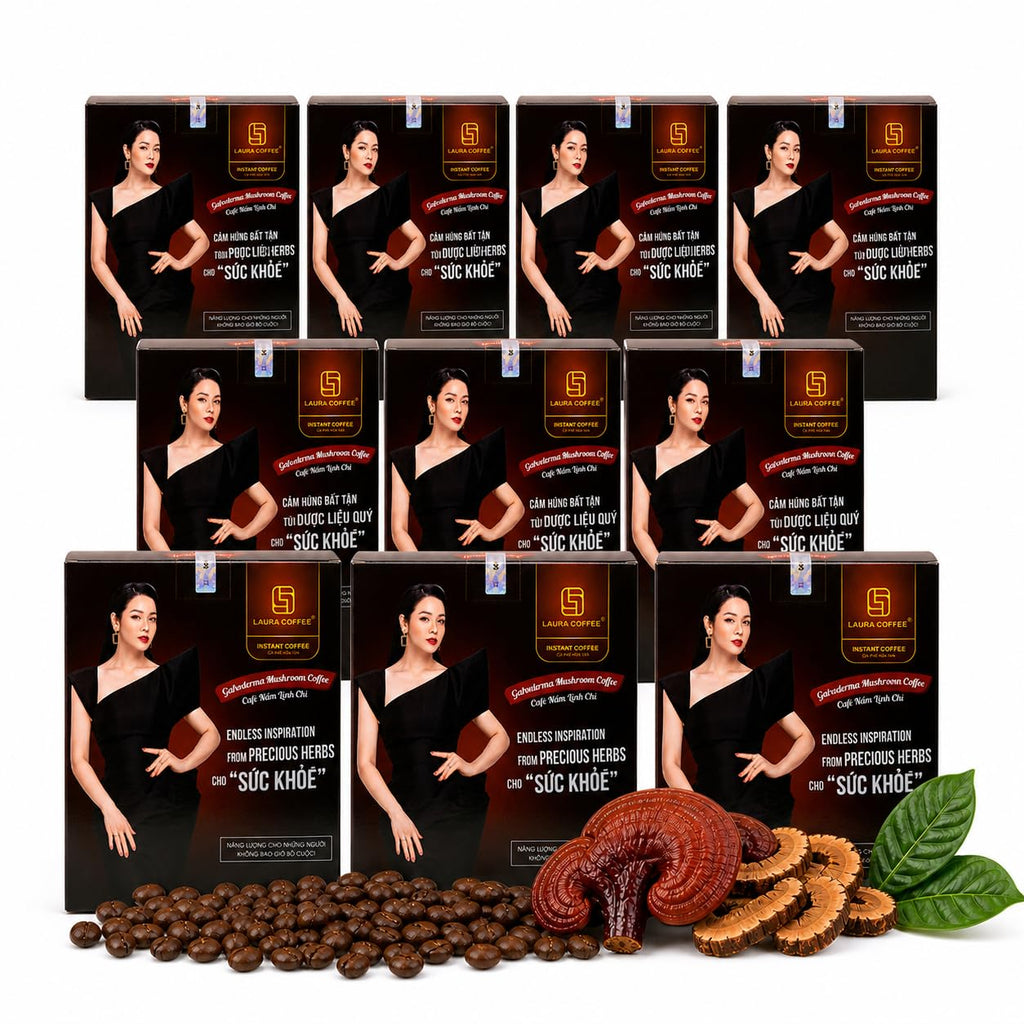 Laura Ganoderma Reishi 3-in-1 Instant Coffee Mix, 10 Sachets