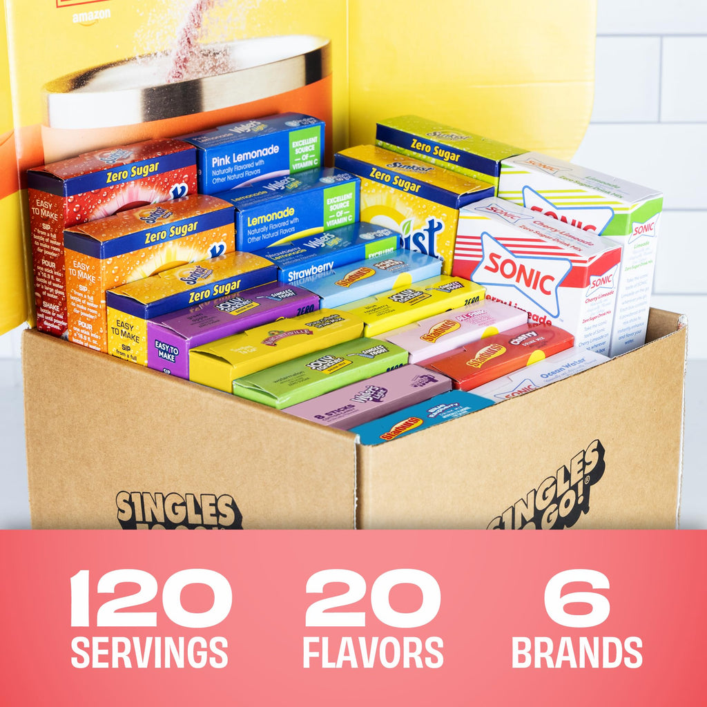 Singles To Go! Sugar-Free Drink Mix Variety Pack, 120 Packets