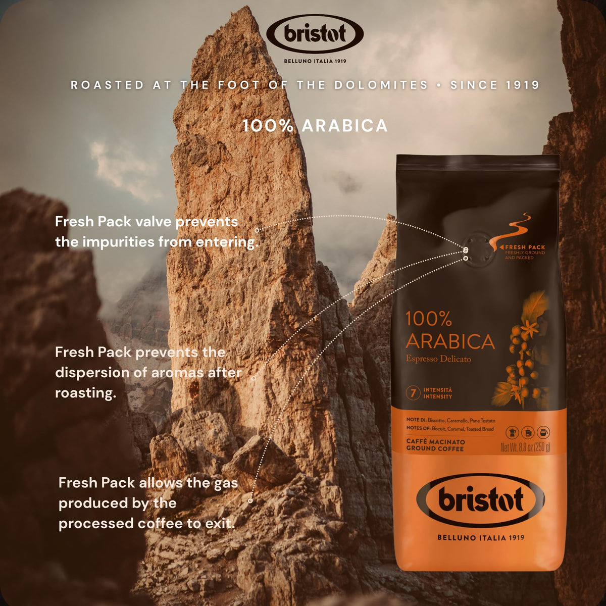 Fresh Pack Premium Ground Coffee, 250g Bag