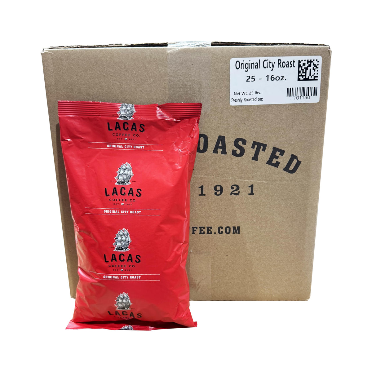 Lacas Original City Roast Ground Coffee, 16 oz, 25 Bags