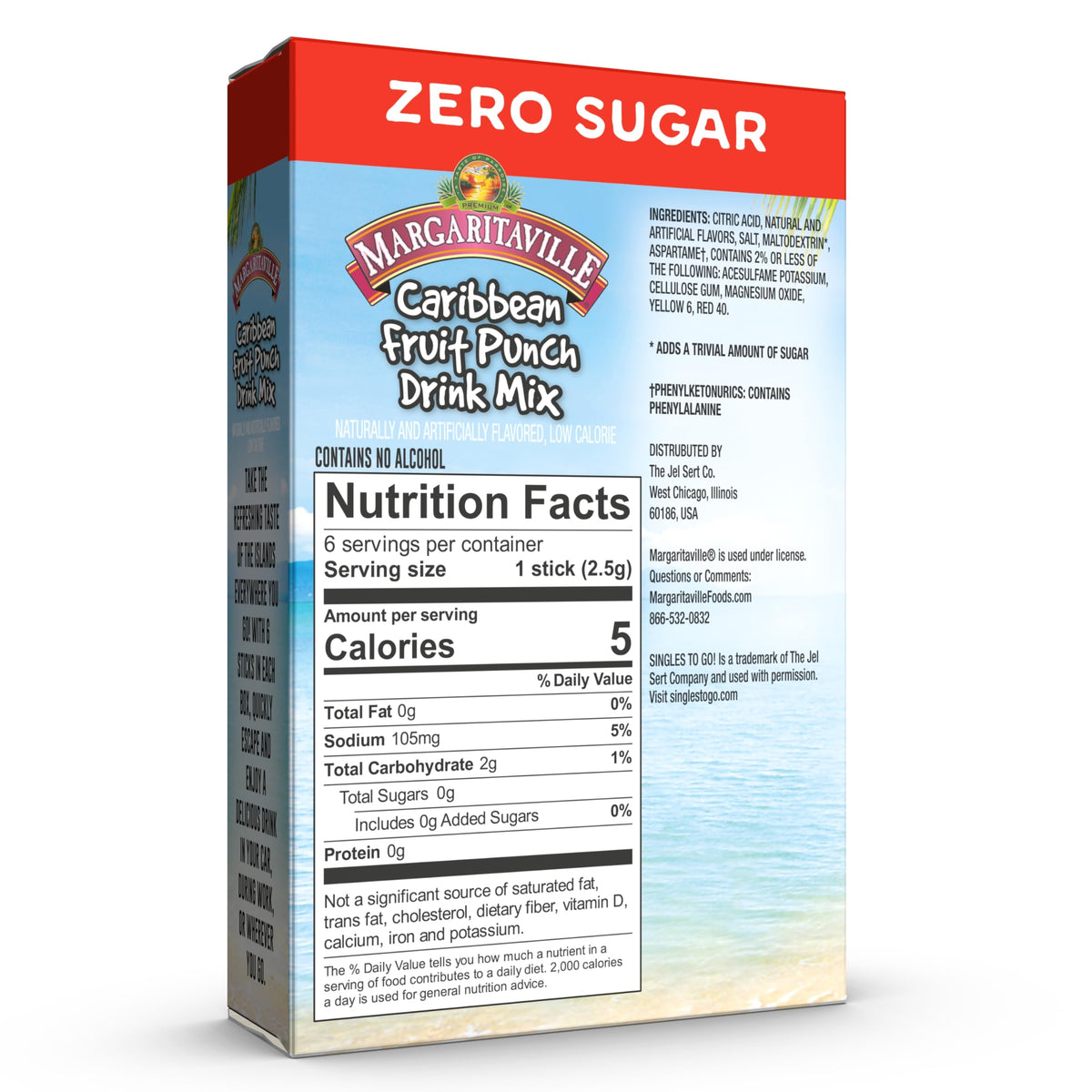 Margaritaville Caribbean Fruit Punch Drink Mix, 72 Packets