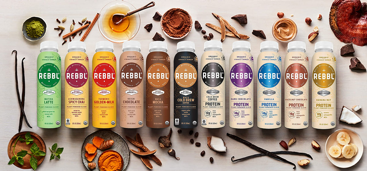 REBBL Reishi Chocolate Plant-Based Immunity Elixir, 12-Pack
