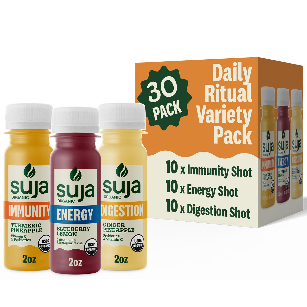 Suja Organic Functional Wellness Shots, Cold-Pressed Juice