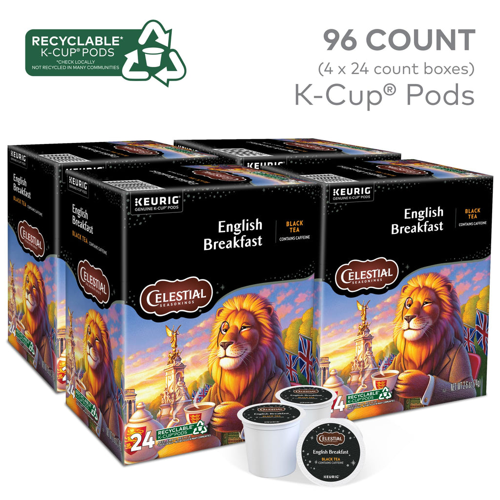 Celestial Seasonings English Breakfast Tea K-Cup Pods, 96 Count