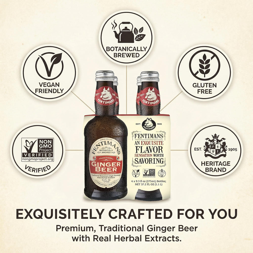 Fentimans Ginger Beer, 9.3 fl oz Bottles, 6-Pack
