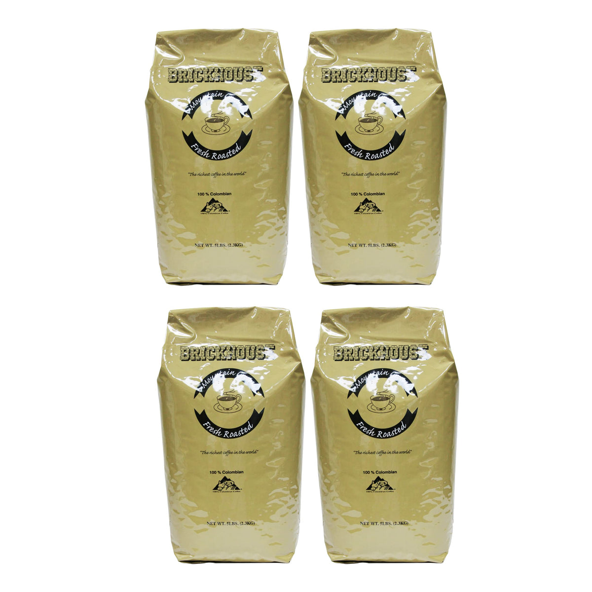 Brickhouse 100% Colombian Whole Bean Coffee, Medium Roast, 5 lb