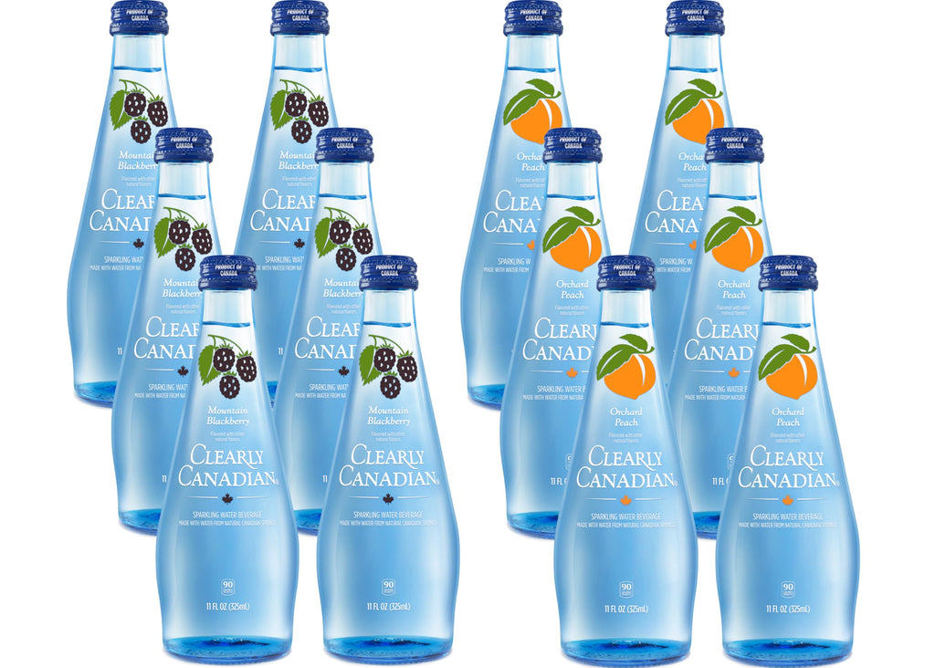 Clearly Canadian Sparkling Flavored Water, 11 oz Bottles