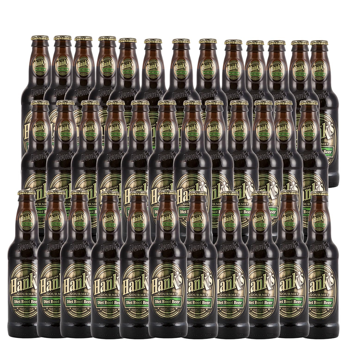 Hank's Gourmet Diet Root Beer, Zero-Calorie Soda, 36-Pack