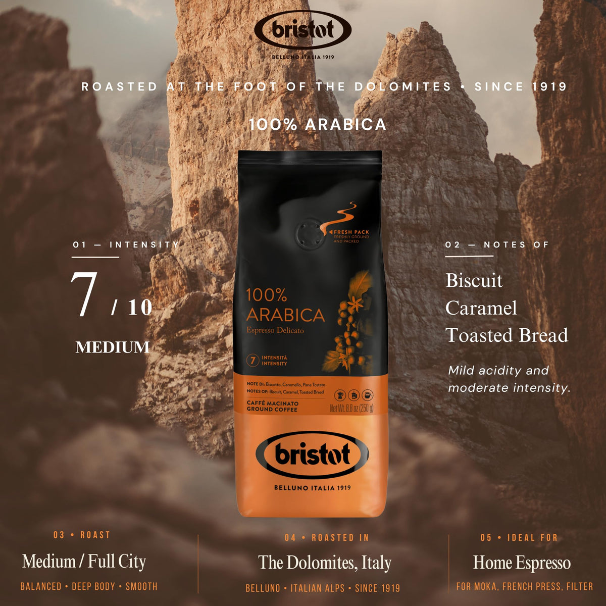 Fresh Pack Premium Ground Coffee, 250g Bag