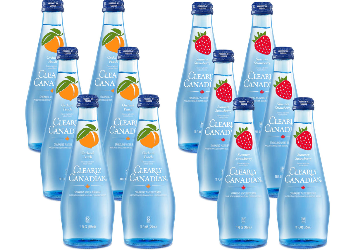 Clearly Canadian Sparkling Flavored Water, 11 oz Bottles