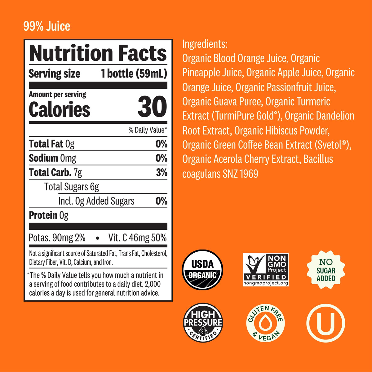 Suja Organic Functional Wellness Shots, Cold-Pressed Juice