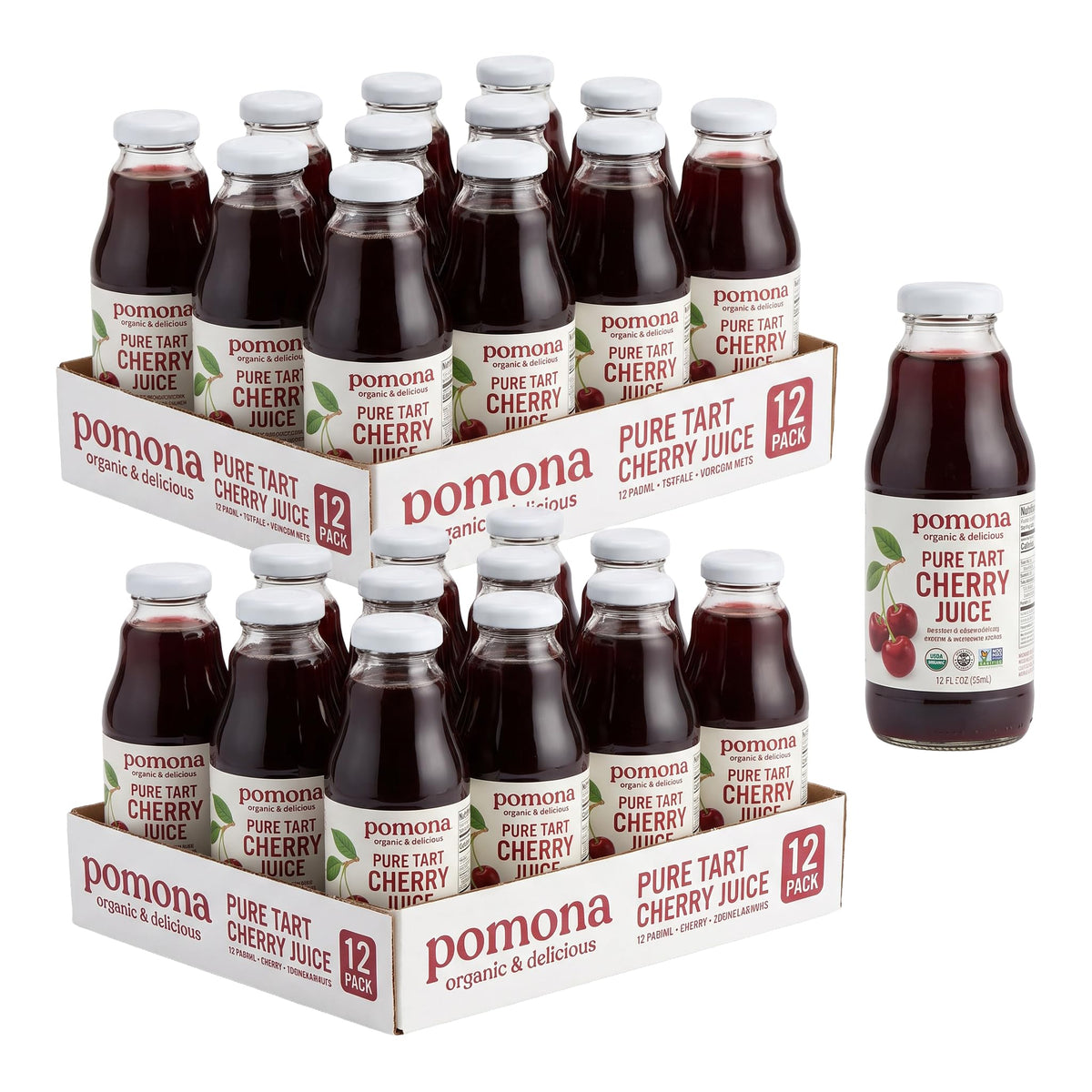 Pomona Organic Cold-Pressed Pure Juice, 8.4 oz, 12-Pack
