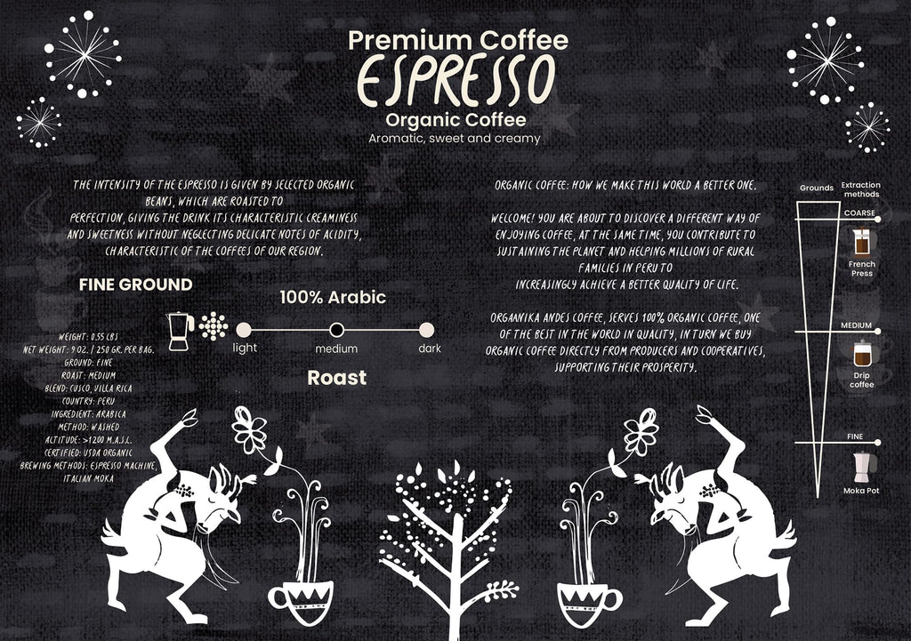 Orgaanika Andes Organic Espresso Blend, Medium Roast, 12 oz