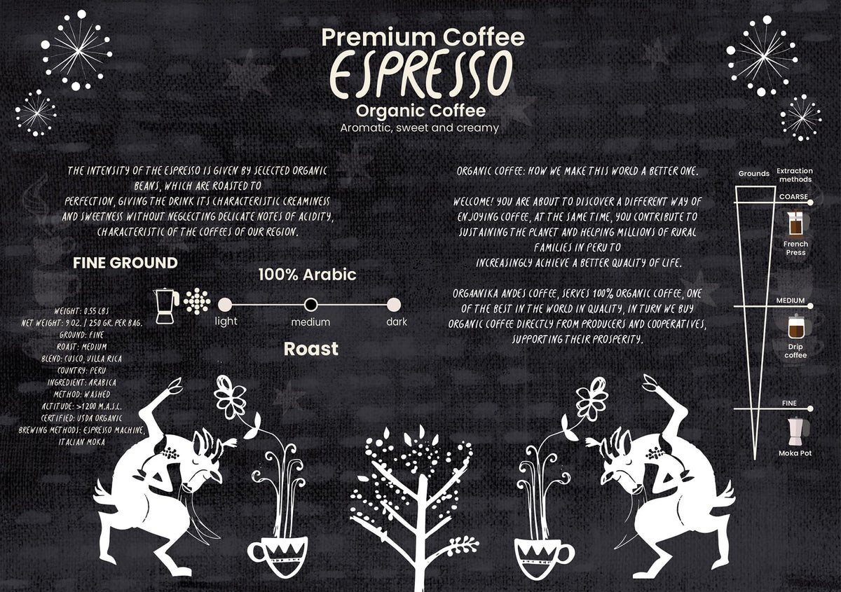 Orgaanika Andes Organic Espresso Blend, Medium Roast, 12 oz