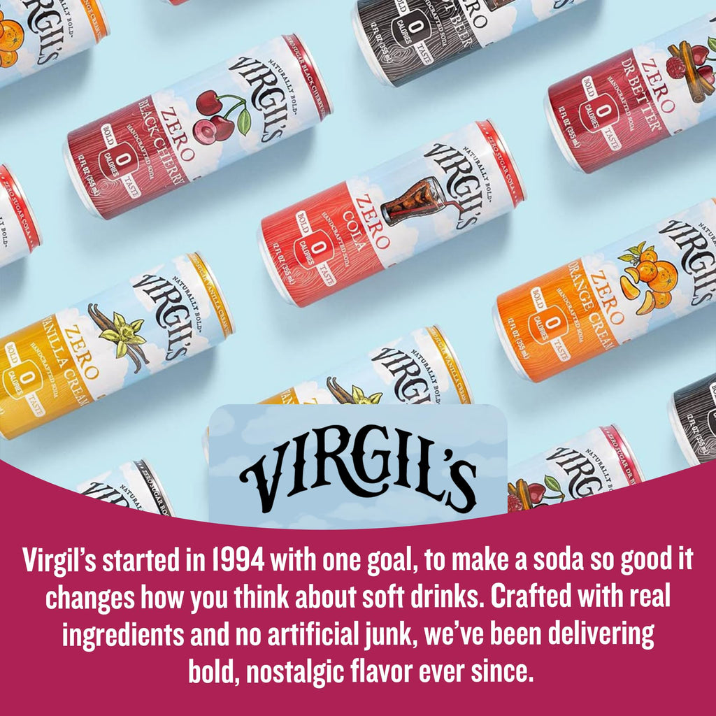 Virgil's Zero Sugar Soda Slim Cans, 24-Pack