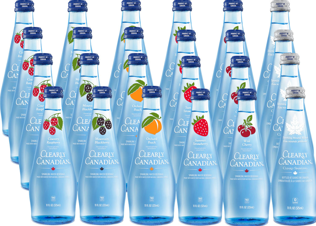 Clearly Canadian Sparkling Flavored Water, 11 oz Bottles