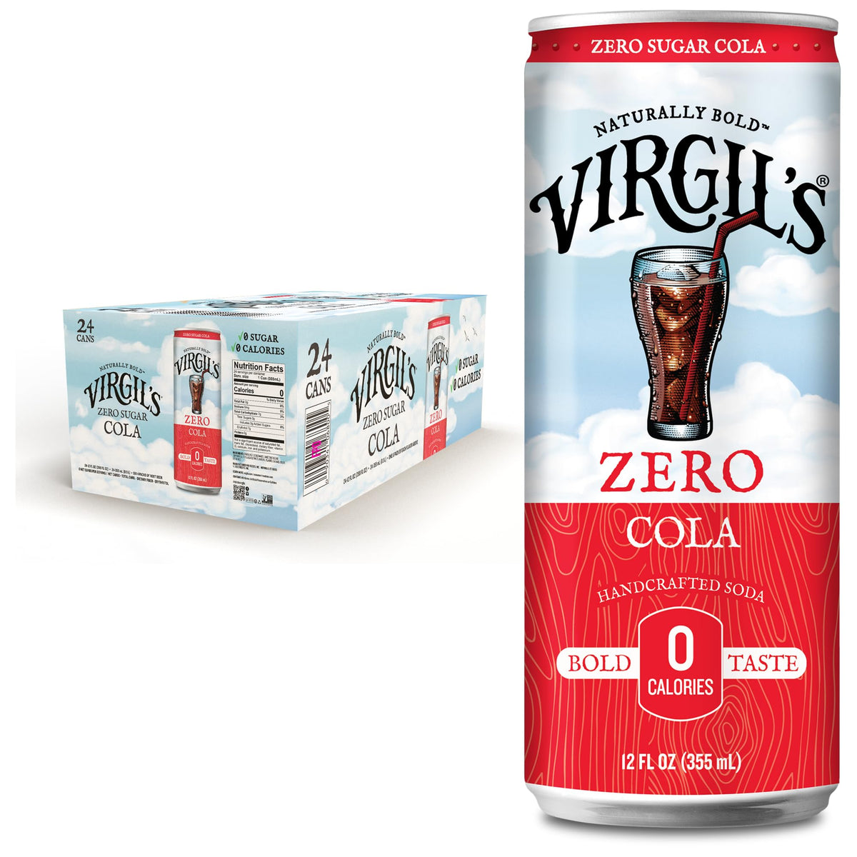 Virgil's Zero Sugar Soda Slim Cans, 24-Pack