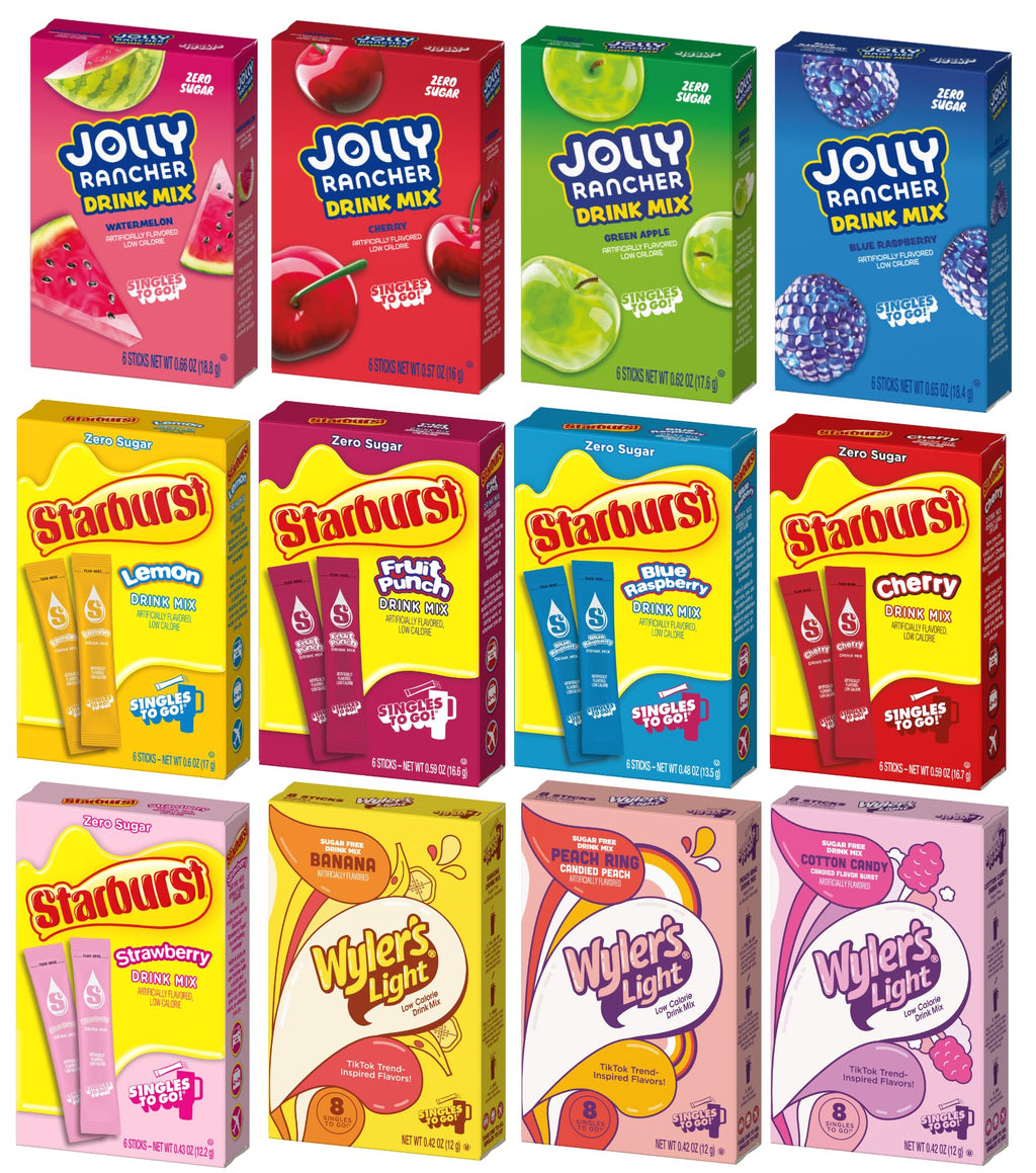 Singles To Go! Zero Sugar Drink Mix Variety Pack, 12 Count