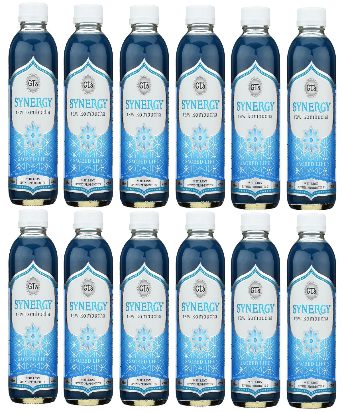 SYNERGY Sacred Life Organic Kombucha, 16 fl oz, 12-Pack