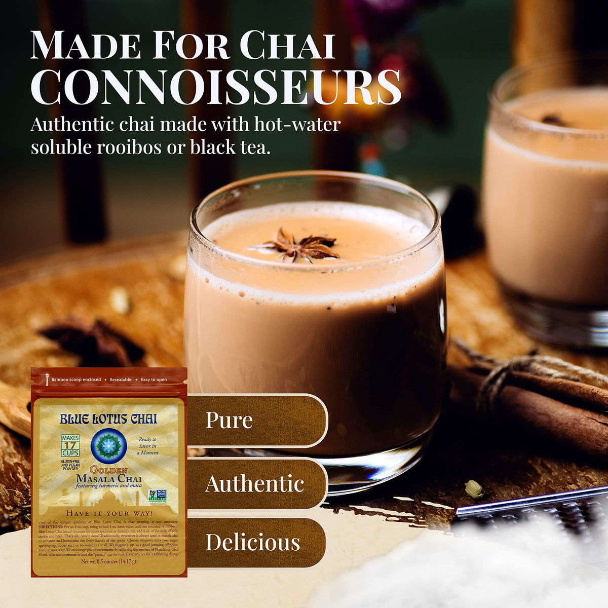 Blue Lotus Golden Masala Chai Tea Blend, Spiced Mix