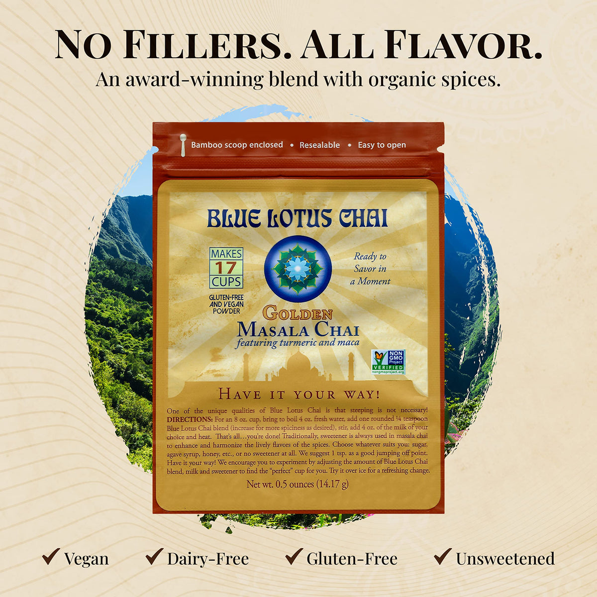 Blue Lotus Golden Masala Chai Tea Blend, Spiced Mix
