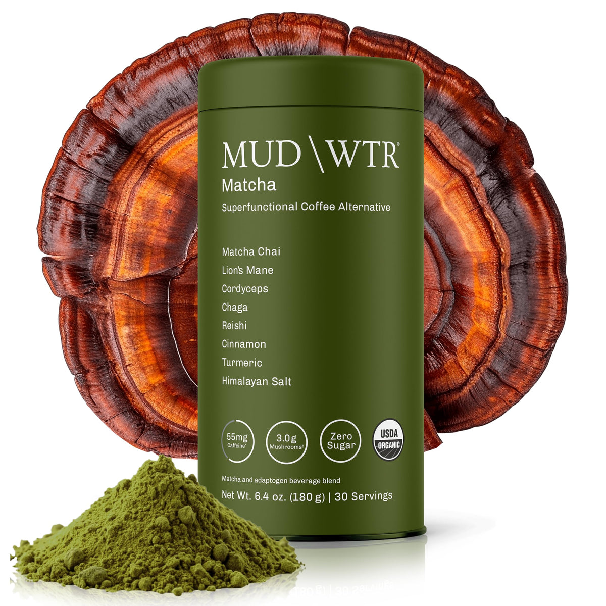 MUDWTR Organic Mushroom Matcha Powder with Adaptogens