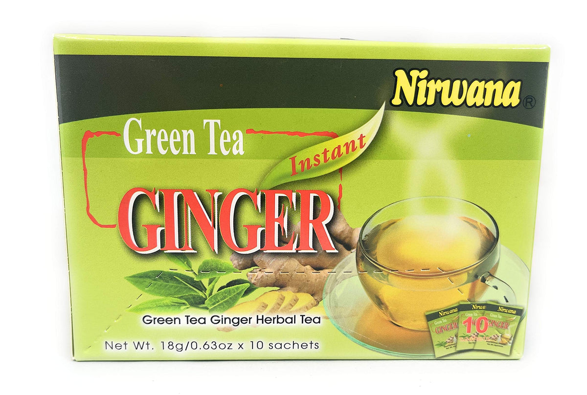 Nirwana Ginger Green Tea Instant Mix, 10 Sachets, 24 Boxes